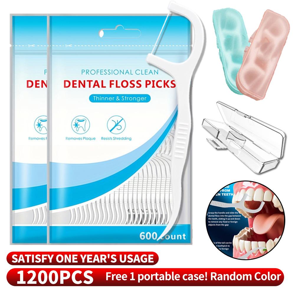 1200PCS dental floss sticks, interdental cleaning tools, equipped with dental floss boxes, multiple styles to choose from