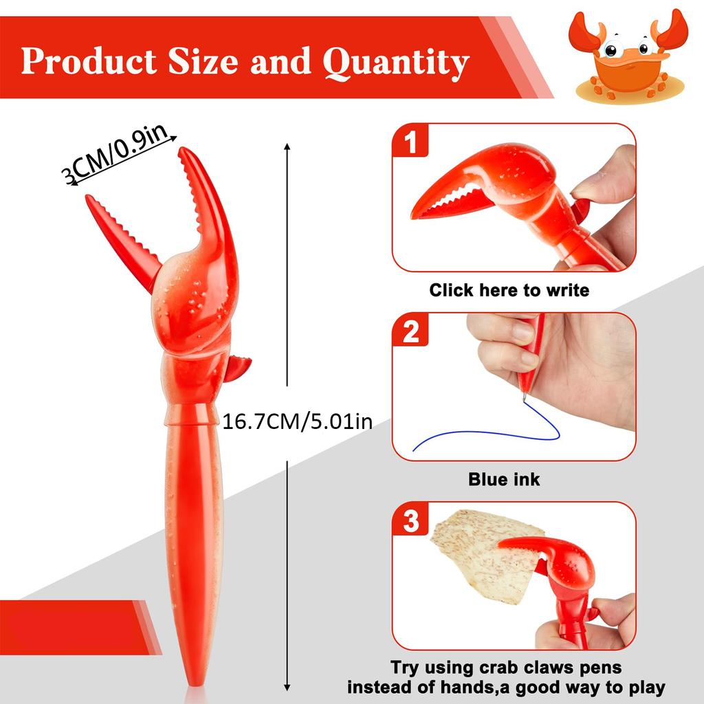 Novel crab pen, simulated crab claw ballpoint pen, can be used to pick up things or as a writing pen, novel and funny toy
