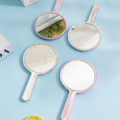 Tragbarer runder Kosmetikspiegel Mini Handheld Desktop Kosmetik Make-up Spiegel Reise Tragbar Damen Schönheitsspiegel für Handtasche
