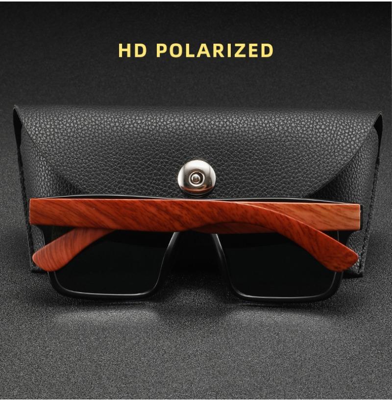 New Men's Outdoor Sports Polarized Sunglasses Men Driving Sunshade Eyeglasses Trendy Bamboo and Wood Spring Feet Eyewear UV400
