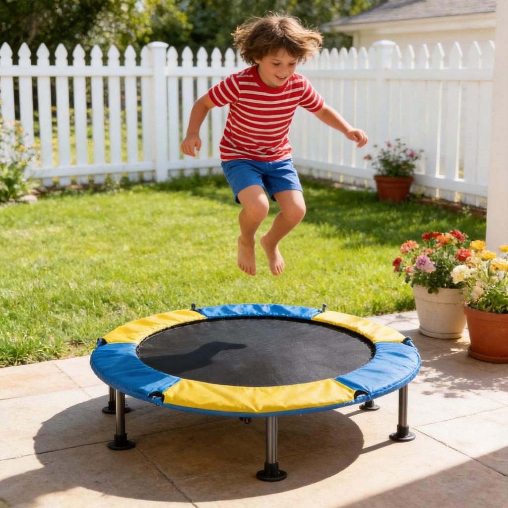 Childrens Trampoline Safety Cover With Foam Edge Protector For Outdoor Play Area