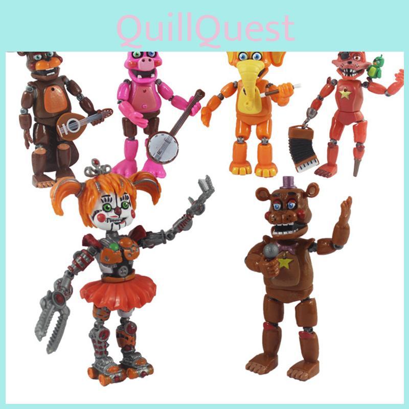 Collectible Set Of 6 Five Nights At Freddy's Light Up Action Figures With Movable Parts