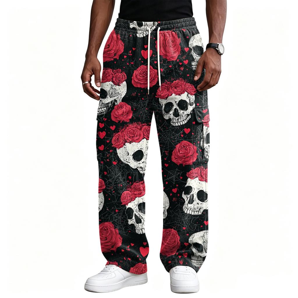 Men's Loose Fit Wide Leg Casual Pants Streetwear Comfortable Trousers