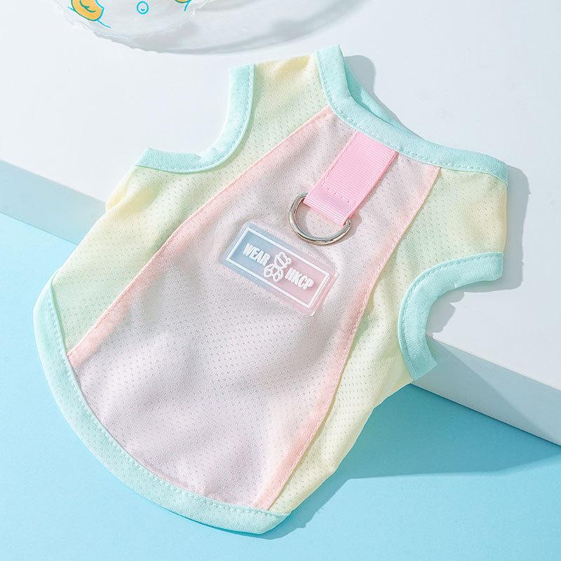 Spring and Summer Thin Mesh Sunscreen Clothing Small and Medium Teddy Bear Dog Clothes Vest Cool Clothes Pet Clothes