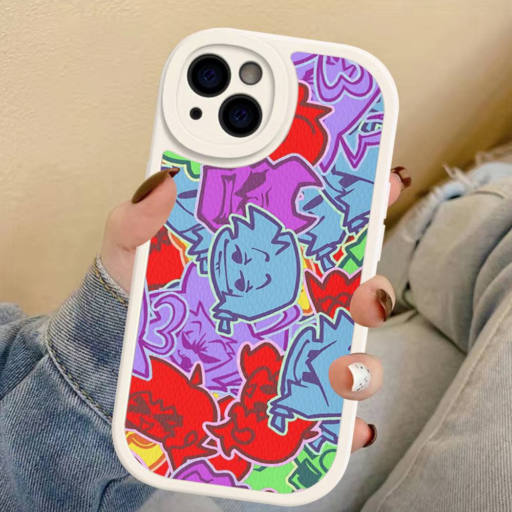 Game F-Friday Night Funkin Phone Case For IPhone 16 15 14 13 Pro Max 11 12 Plus Leather Silicone Cover