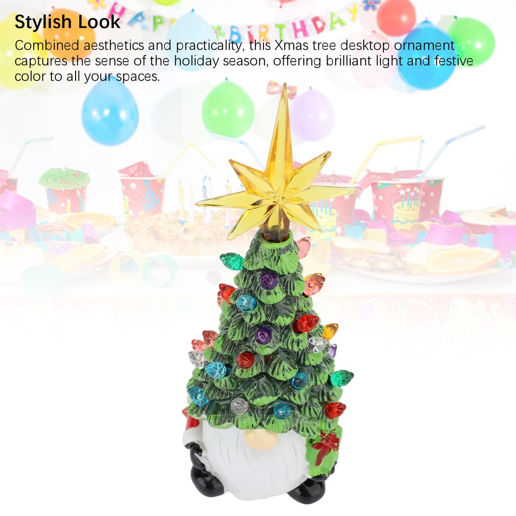 Zwerge Weihnachtsbaum Figur Dekoration Harz Vielseitig Bunt Leicht Kompakt Zwerg Weihnachtsbaum Dekoration Stilvoller Look für Arbeitsplatte