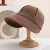New autumn and winter bucket hat women's casual British versatile face small plain warm elegant basin hat cap