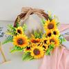 1PC Artificial Sunflower Garland 30*30 Cm Autumn Sunflower Wreath For Thanksgiving & Seasonal Home Decor Wreaths & Garlands