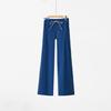 Vintage Yoga Suit: Casual High-Waisted Wide-Leg Drawstring Pants for Fitness