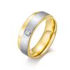 Simple Brushed Single Diamond Men's Ring, Gold Cross-sand Car Flower Men's Ring