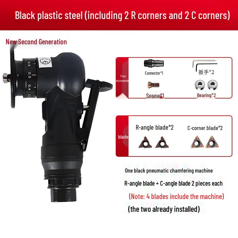 Handheld Mini Pneumatic Chamfering Machine: 45° C/R-Angle Deburring Tool for Woodworking and Metal