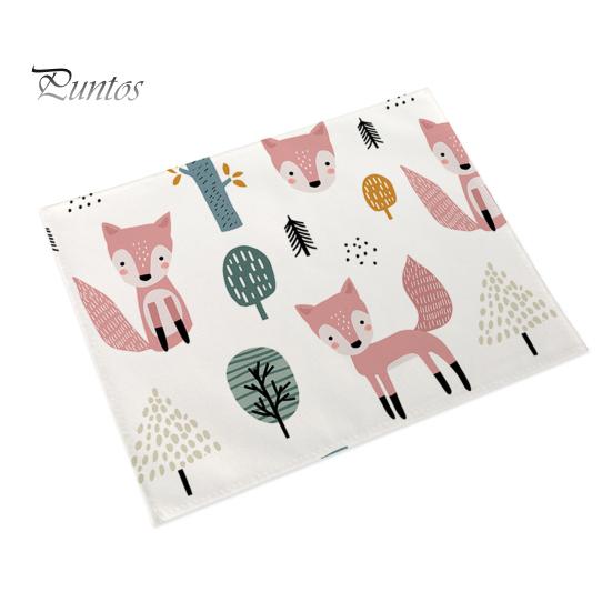 

Кухонные многоразовые подставки для столовых приборов в скандинавском стиле с изображением животных и лесного узора, впитывающие быстросохнущие моющиеся настольные коврики H