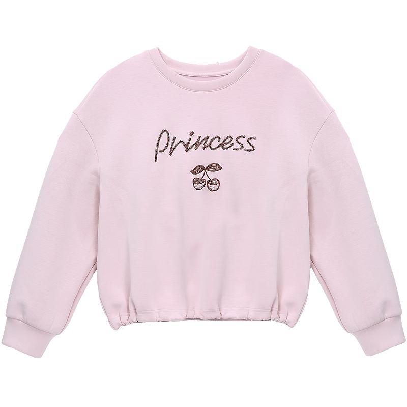 

Betu Women s Cherry Letter Embroidered Sweatshirt XS
