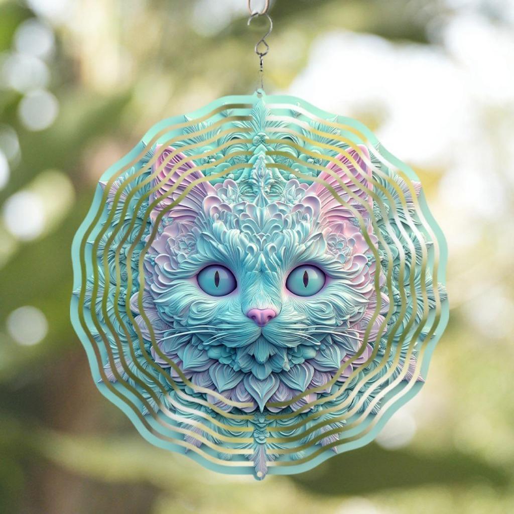 Outdoor Metal Wind Chime 25.4 cm Double Sided Colorful Rotating Hook Wind Powered Decor for Patio Yard Garden Birthday Gift