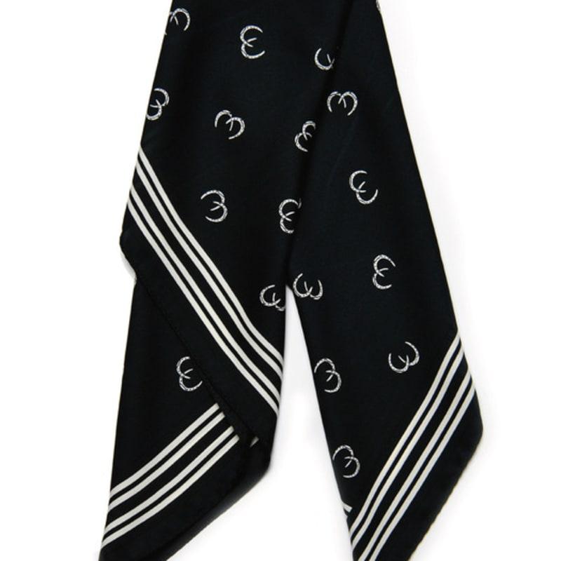 DOYOUKNOWMC ALL SEASON Double C Logo Print Black Petite Scarf