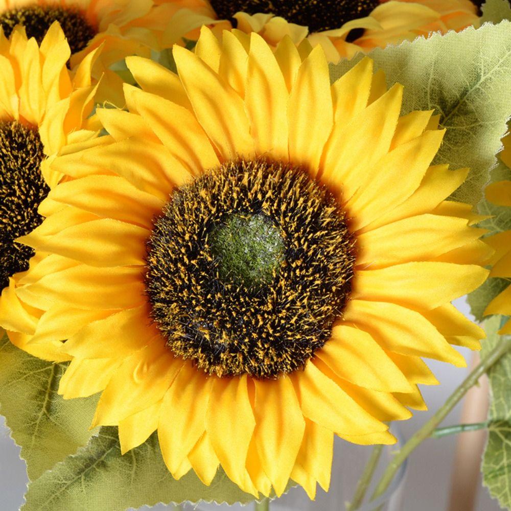 Fake Artificial Sunflowers Silk Floral Arrangement New Flowers Bouquet  Home Decoration