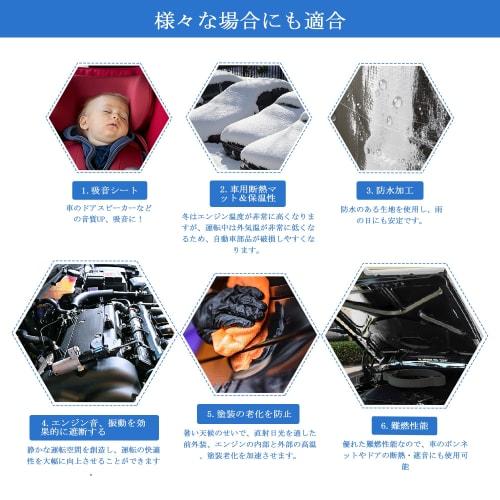 uxcell Insulation Mat for Cars, Heat Reflective and Sound Absorbing Material, Deadening, Made of 6mm Fiberglass and Foam, for Soundproofing and Soundp