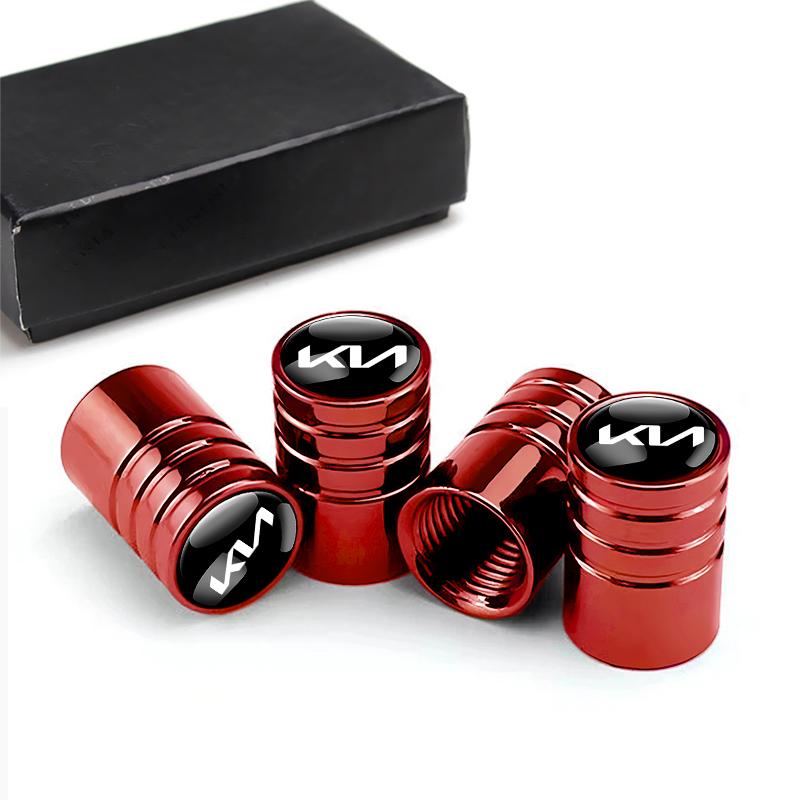 4Pcs Car Tire Valve Caps Aluminum Alloy Stem Cover For KIA K3 Sportage Carnival K5 Seltos Pegas KX1 EV5 Sonet EV6 K4 EV3 Ceed K8