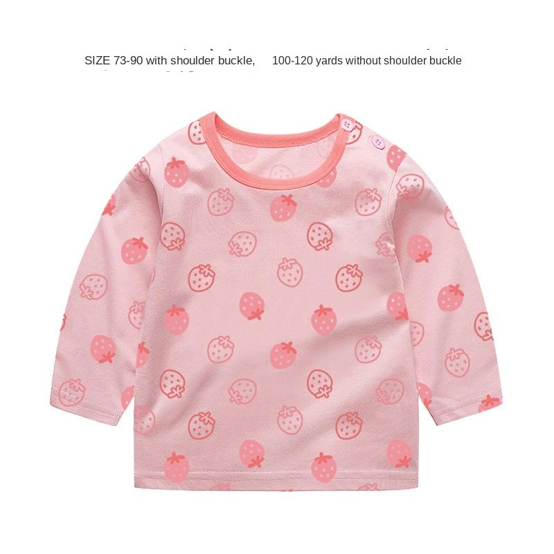 Baby Girl Autumn Long-sleeved T-shirt Baby Cotton Bottoming Shirt Girls Spring and Autumn Tops Small Children Fashionable Autumn Clothes