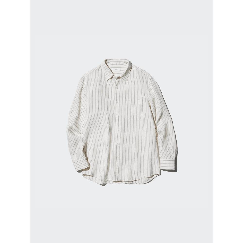 Uniqlo Premium Linen Shirt  Long Sleeve  Stripe A