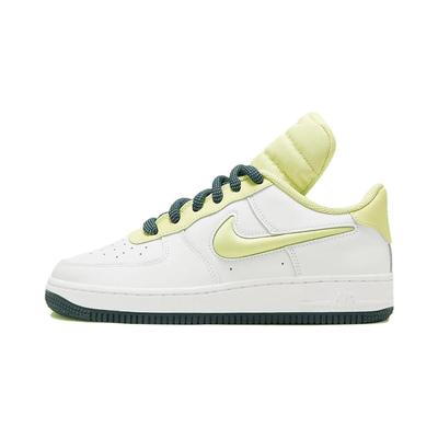 Air Force 1 'Língua Grande' Couro Resistente à Abrasão Cano Baixo Tênis de Skate Infantil Branco Verde FB9511-100