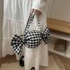 Sweet Candy Bag Cloth Candy Bag Grid Cute Printed Shoulder Bag Lightweight Large Capacity Red Plaid Crossbody Bag Student