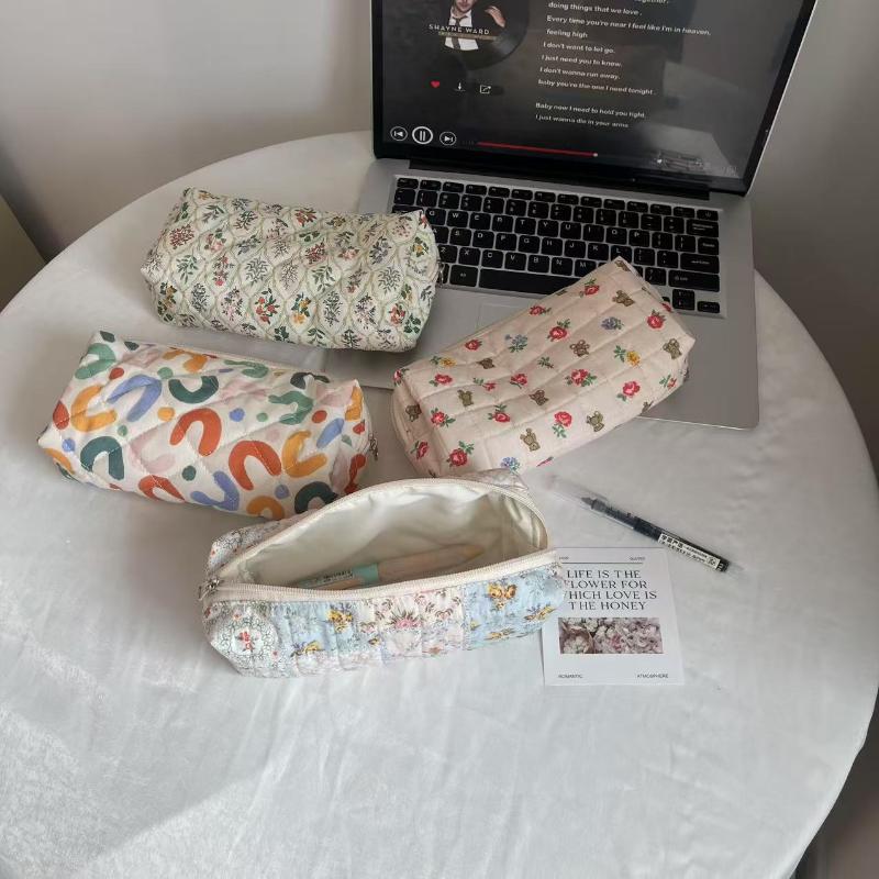 Silver Ballet Style Cute Bow Large Capacity Pencil Case Student Stationery Study Supplies Back To School Kawaii Bag