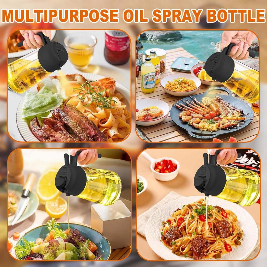 Olive Oil Sprayer for Cooking 2 in 1 Olive Oil Dispenser for Kitchen Gadgets Food-grade Oil Mister for Air Fryer Salad Frying