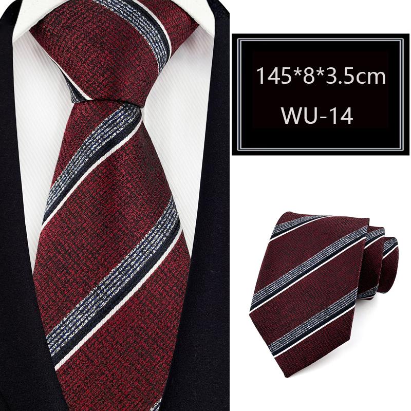 Luxury 8CM Mens Necktie Stripes Plaid Necktie Tie For Man Groom Jacquard Woven Neck Tie For Business Wedding Party