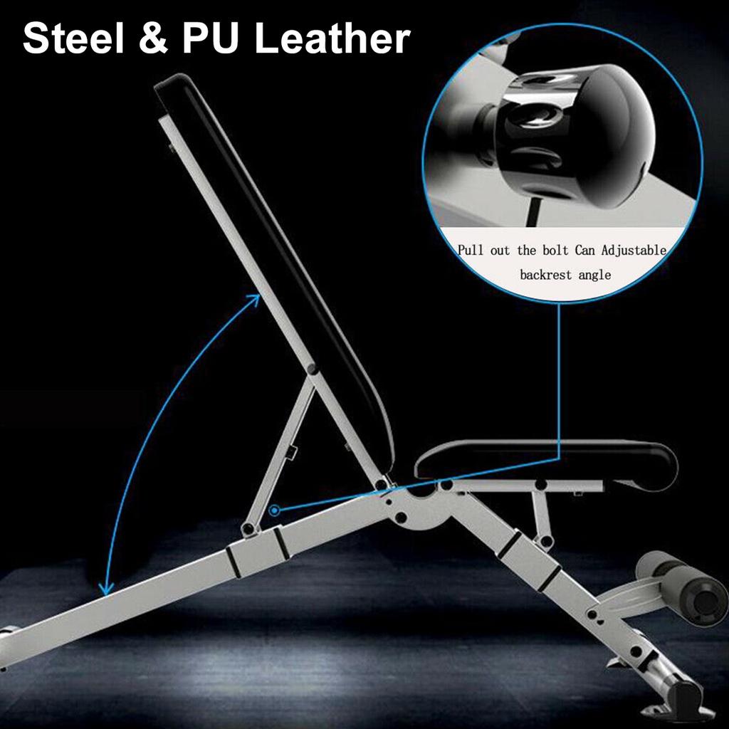 2 in 1 Adjustable Foldable Sit Up Ab Benches Bench Press Dumbbell Stool Board Multifunction Sit-ups Trainer Sports Equipment 82x27.5cm