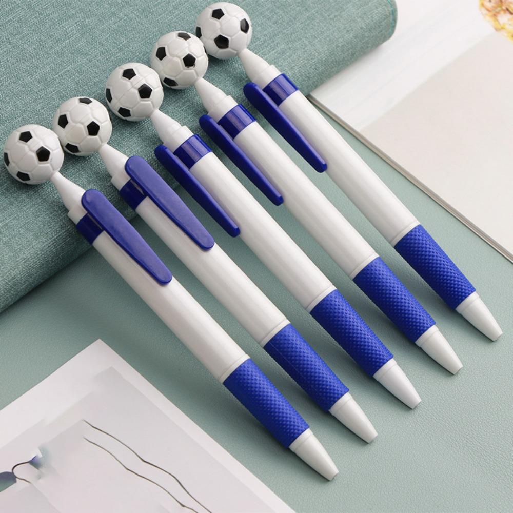 5pcs Smooth Writting Ballpoint Pen Soccer Shape Writing Pen Creative Press Pen Student