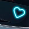 Solar Heart Shaped LED Car Light for Triangle Window Wireless Decorative Neon Lamp for Interior Exterior Suction Cup Mount Ambient Car Lighting