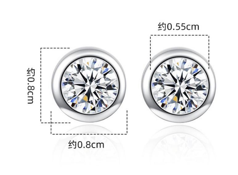 8mm Round Natural Red Garnet 925 Sterling Silver Bubble Bezel Stud Earring for Woman Statement Gemstone Jewelry Gift