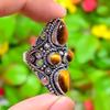 Tiger Eye Gemstone 925 Sterling Silver Gift Jewelry Ring Size 10