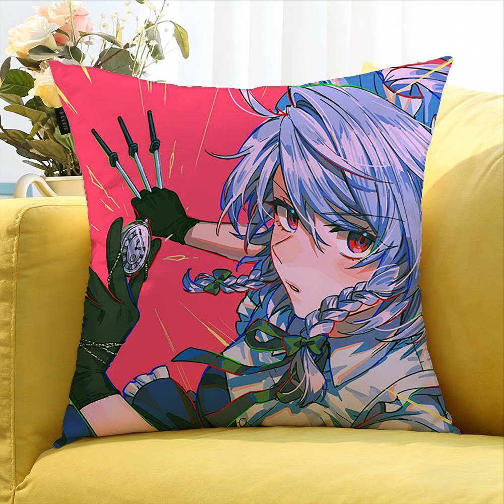 Izayoi Sakuya TOUHOU Project Various Sizes Square Pillow Case For Car Home Bedchamber Decor