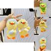 Charming Short Plush Duck Pendant Colorful Stuffed Animal Keyring For Bags