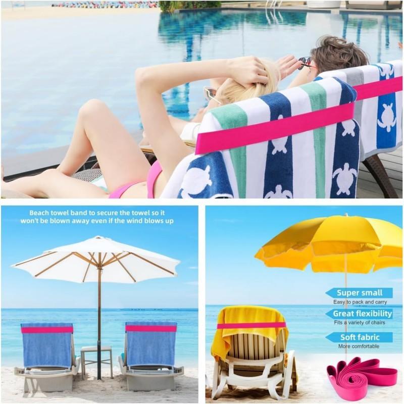 Outdoor Beach Towel Strap With Elastic Band For Pool Lounge And Lounge Chair Accessories