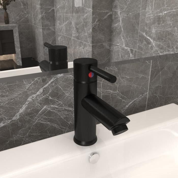 VidaXL Robinet de lavabo de salle de bain Noir 130x176 mm