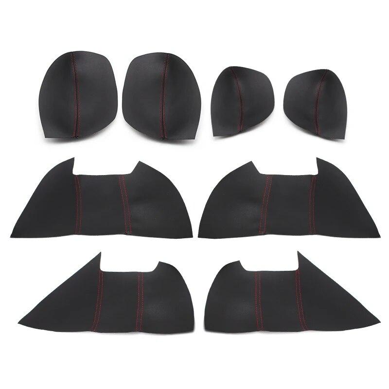 Lot de 4 housses de panneau de porte en cuir souple pour Honda Civic 9e génération (2012, 2013, 2014, 2015)