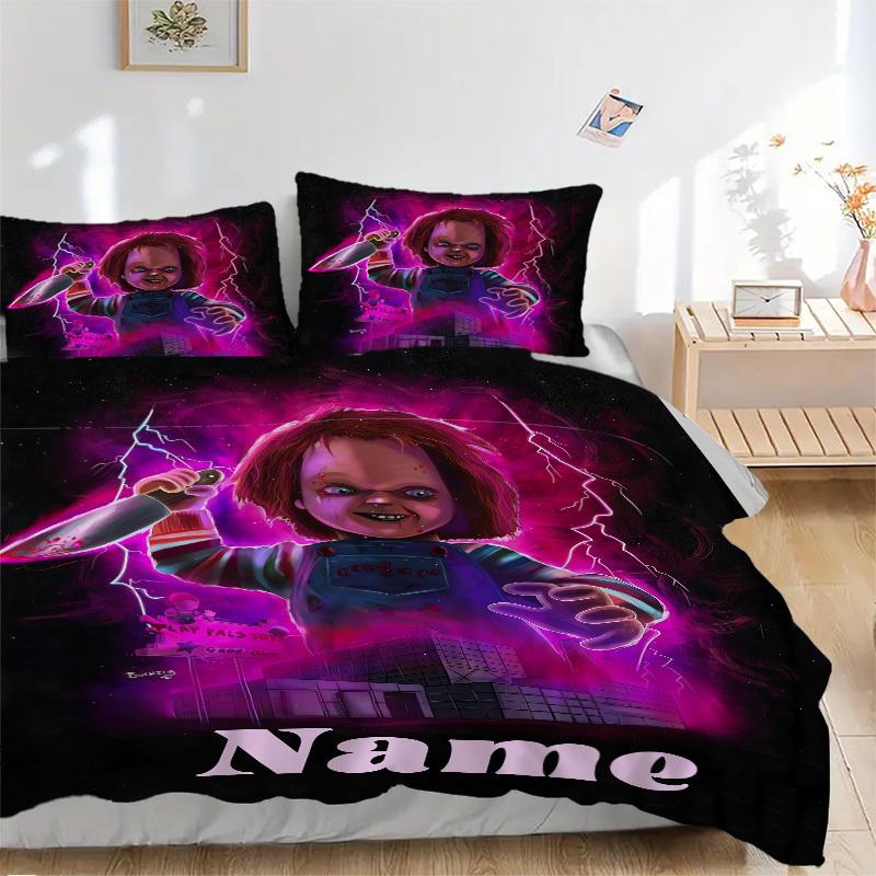 

Chucky Horror Doll Bedding Set 3 Piece Comforter Cover Gift for Bedroom,Includes No Insertsjt019 135x200cm