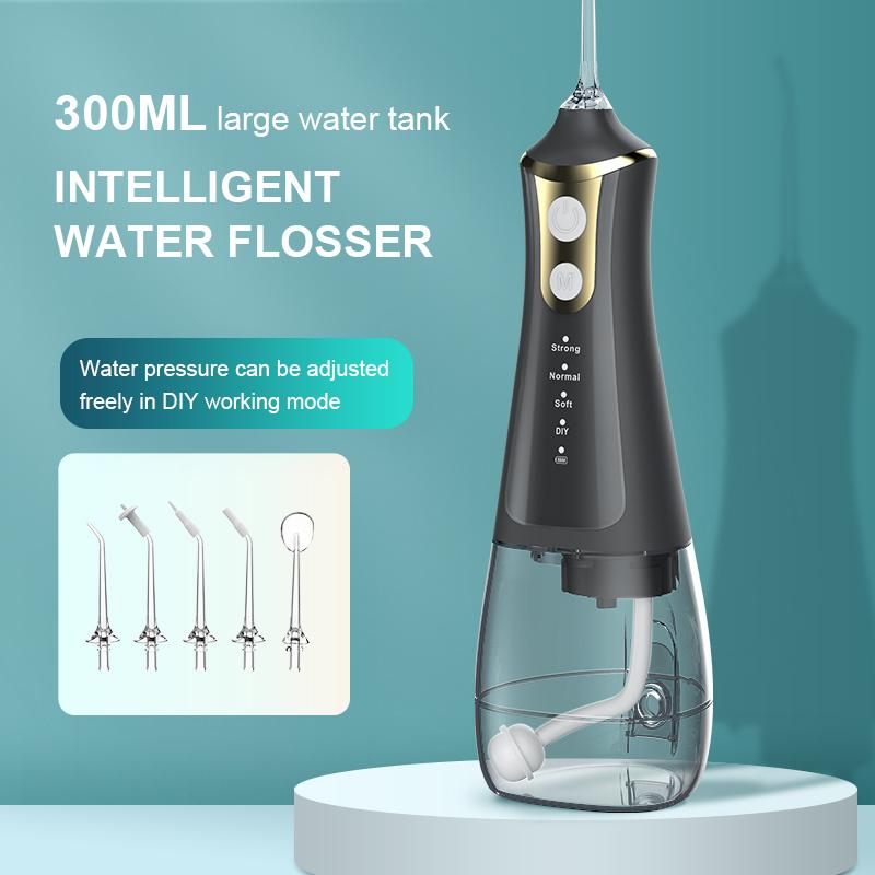 Portable Oral Irrigator Mini Dental Electric Dental Water Flosser Portable Teeth Cleaning 300ML Water Tank Teeth Cleaner Travel