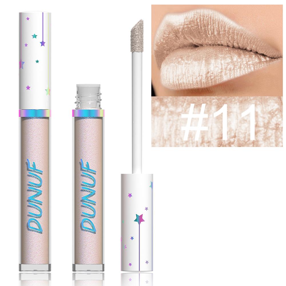 Roze Glitter Metallic Vloeibare Lippenstift Waterdicht Langhoudend Diamant Niet-plakkende Cup Rode Matte Shimmer Lipgloss Vrouwen Make-up 12 2.5g white