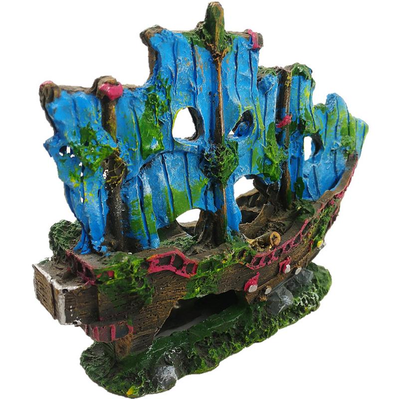 Aquarium Resin Pirate Ship Ornaments Accessories Fish Tank Aquarium Decoration