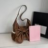 Damen Große Schleife Schultertasche - Weiche Kunstleder Hobo Tasche mit Spitzenverzierungen, Trendige Mode Handtasche für den Lässigen Täglichen Gebrauch & Einkaufen