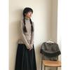 De Róng Women's Korean Style High Neck Lace Base Layer Top, Sweet Age-Reducing Design for Autumn/Winter, Long Sleeve, In Stock