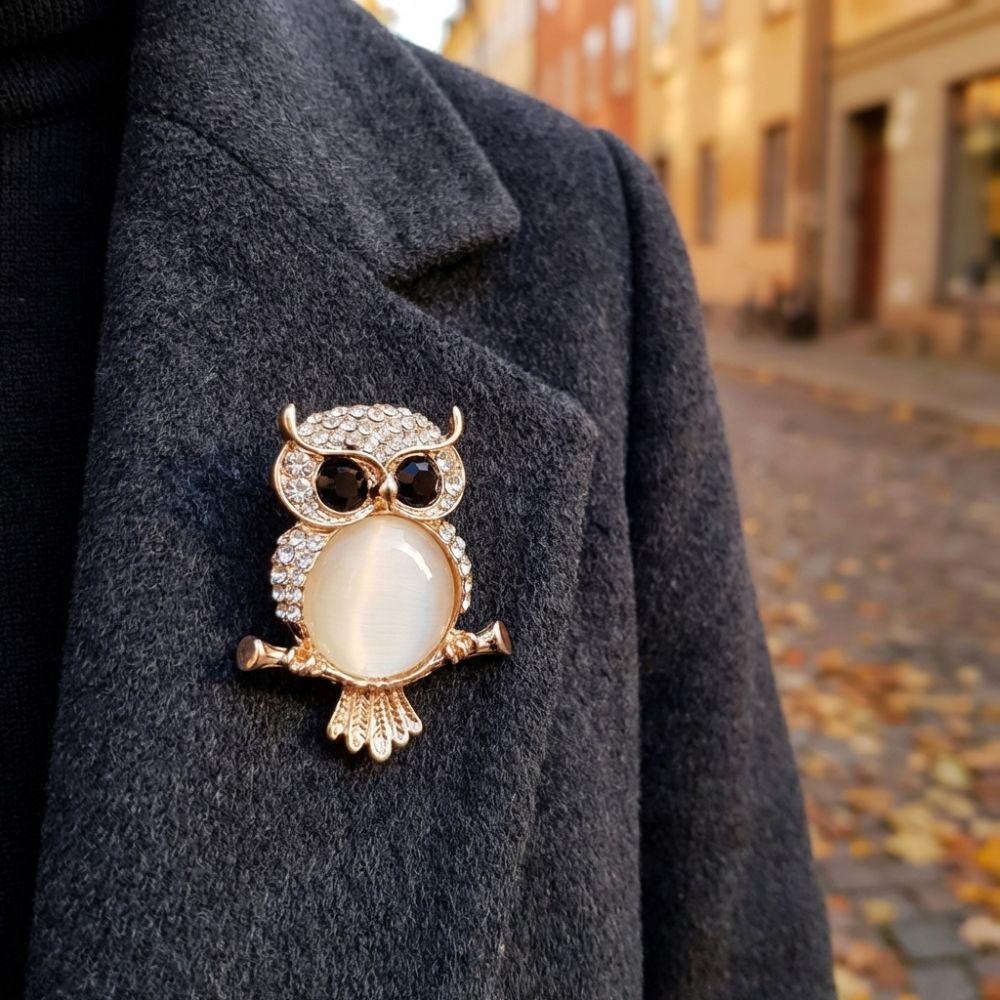 Sparkling Rhinestone Animal Pins Imitation Pearls Lapel Pins Cute Animal Brooches  Gift Giving