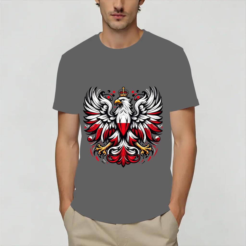 Vintage Poland Polish Flag T Shirt Summer Pure Cotton T Shirts For Unisex Leisure Tee Shirt Short Sleeve Y2K Basic Top Tees
