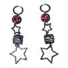 Lovely Themed Star Dices Earrings for Women Y2K Zebras Leopard Print Goth Punk Fashion Lightweight Layered Beads Drop