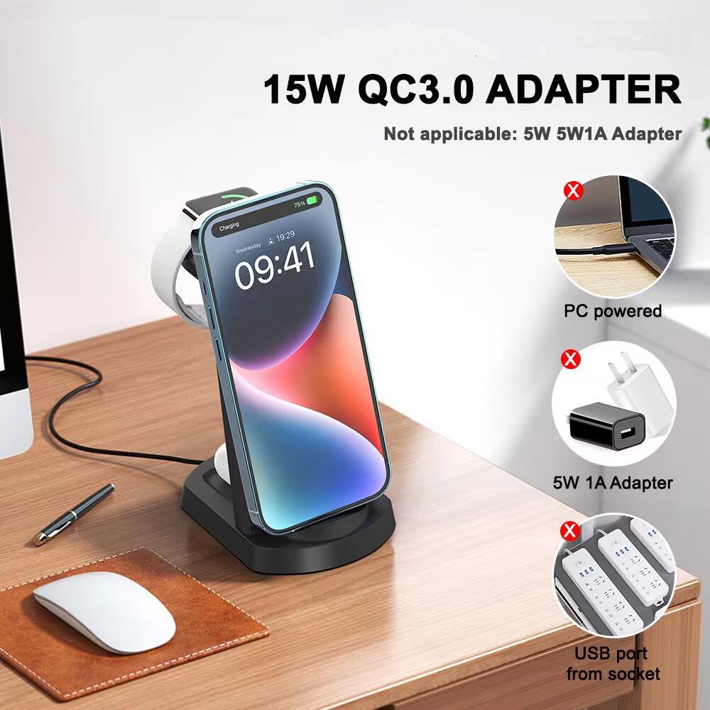 3 in 1 Kabellose Ladestation für iPhone 11/12/13/14/Pro/Max/XR/X/8, iWatch