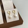 French Light Luxury Baroque Pearl Earrings Personality Fashion Temperament Freshwater Pearl Earrings Retro Earrings High-end Sense
